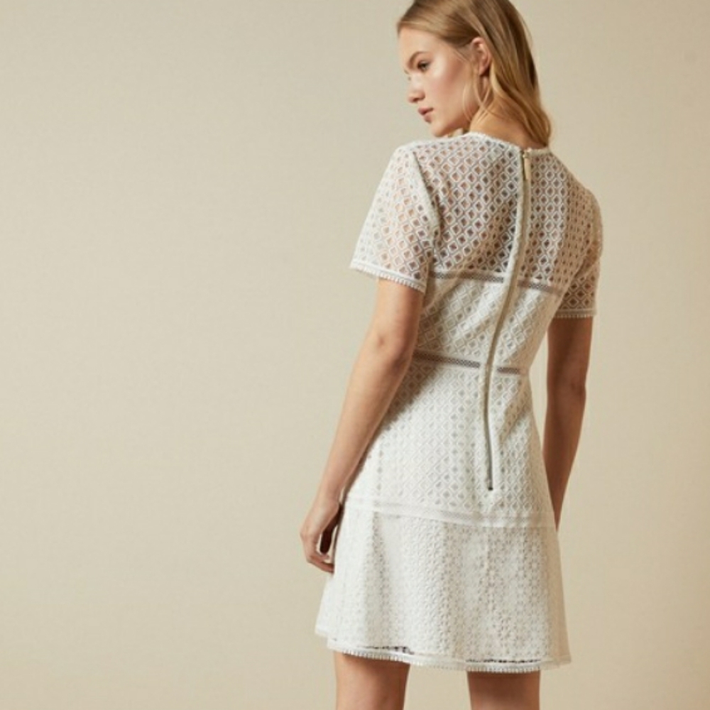 Ted Baker Ivory Allara Dress sz 3 (US 8-10)